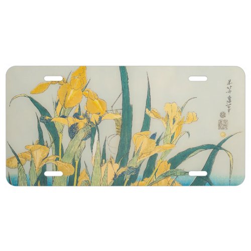 Katsushika Hokusai _ Grasshopper and Iris License Plate