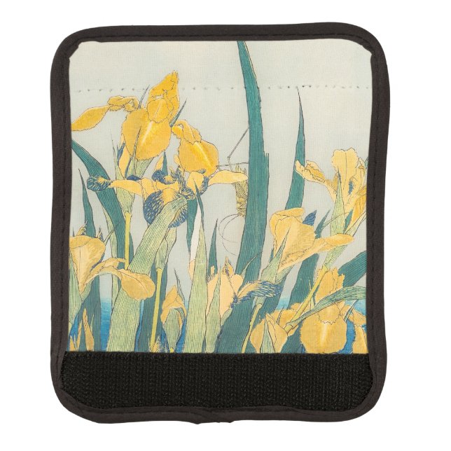 Katsushika Hokusai - Grasshopper and Iris Luggage Handle Wrap (Front)