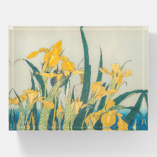 Katsushika Hokusai - Grasshopper and Iris Paperweight