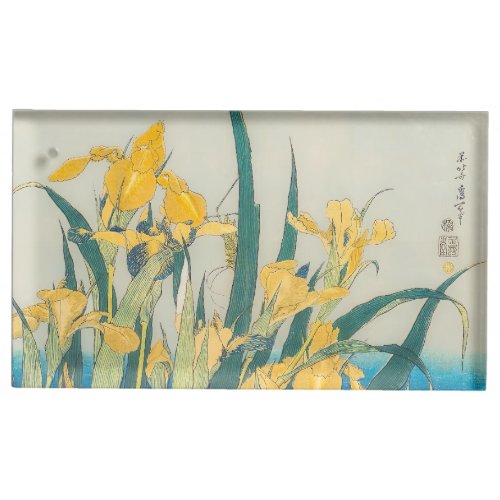 Katsushika Hokusai _ Grasshopper and Iris Place Card Holder