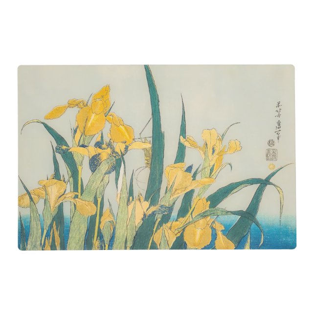 Katsushika Hokusai - Grasshopper and Iris Placemat (Front)