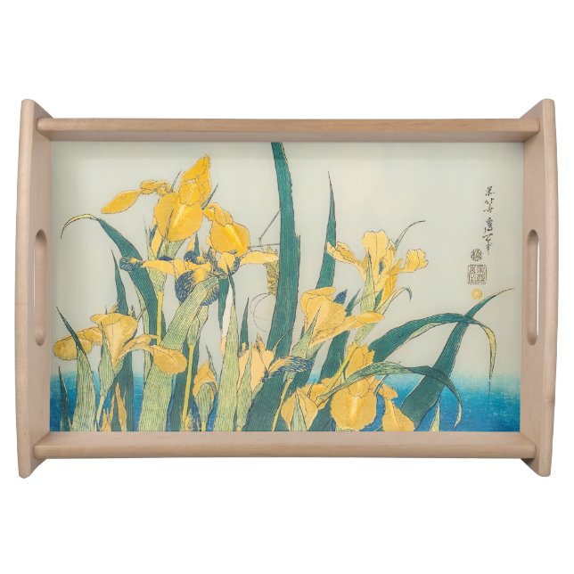 Katsushika Hokusai - Grasshopper and Iris Serving Tray (Front)