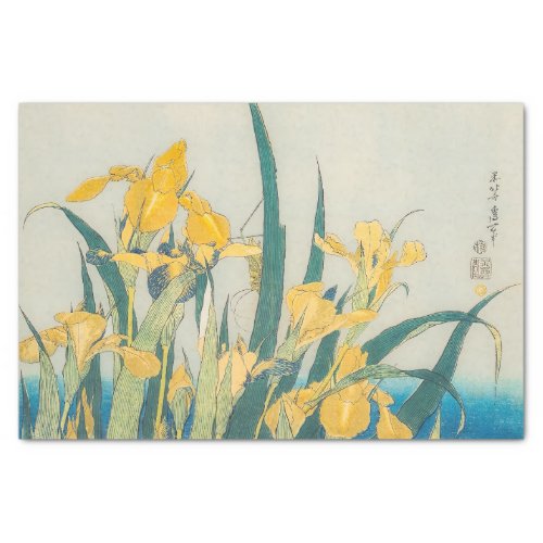 Katsushika Hokusai _ Grasshopper and Iris Tissue Paper