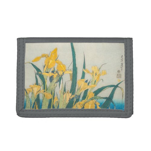Katsushika Hokusai _ Grasshopper and Iris Trifold Wallet