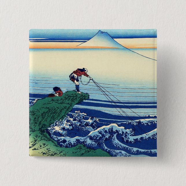 Katsushika Hokusai - Kajikazawa in Kai province Button (Front)