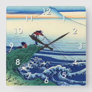 Katsushika Hokusai - Kajikazawa in Kai province Square Wall Clock