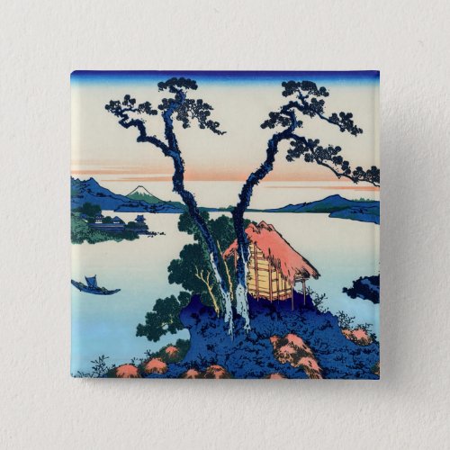 Katsushika Hokusai _ Lake Suwa in Shinano province Button