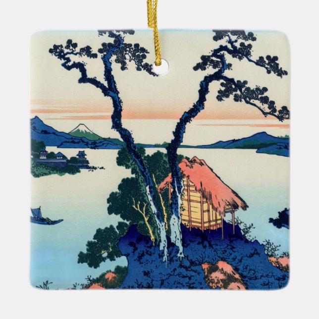 Katsushika Hokusai - Lake Suwa in Shinano province Ceramic Ornament (Front)