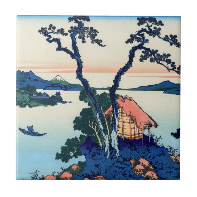 Katsushika Hokusai - Lake Suwa in Shinano province Ceramic Tile (Front)
