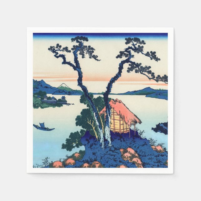 Katsushika Hokusai - Lake Suwa in Shinano province Napkins (Front)