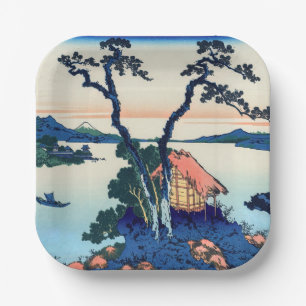 Katsushika Hokusai - Lake Suwa in Shinano province Paper Plates