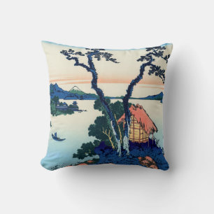 Katsushika Hokusai - Lake Suwa in Shinano province Throw Pillow