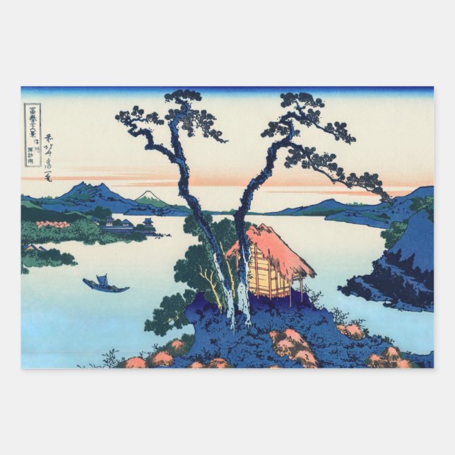 Katsushika Hokusai - Lake Suwa in Shinano province Wrapping Paper Sheets (Front)