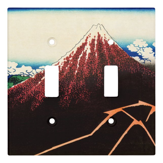Katsushika Hokusai - Lightnings below the summit Light Switch Cover (Front)