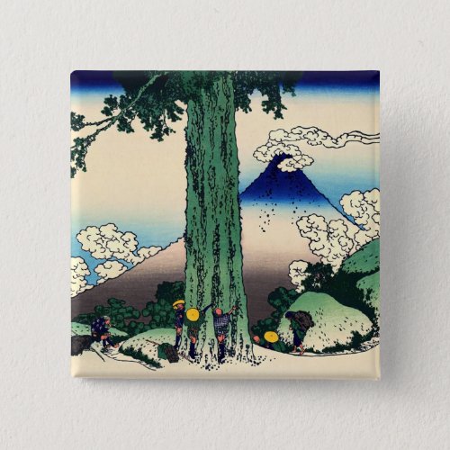 Katsushika Hokusai _ Mishima Pass in Kai Province Button