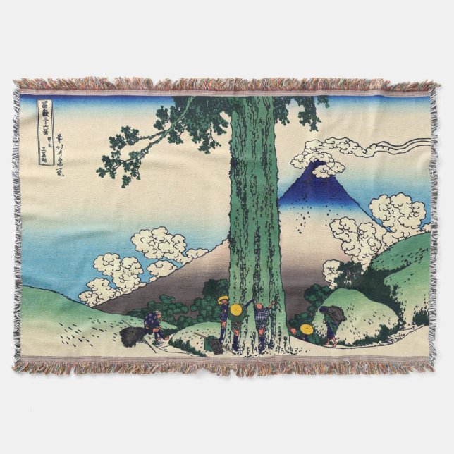 Katsushika Hokusai - Mishima Pass in Kai Province Throw Blanket (Front)