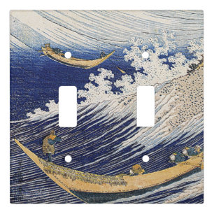 Katsushika Hokusai. Ocean waves Light Switch Cover