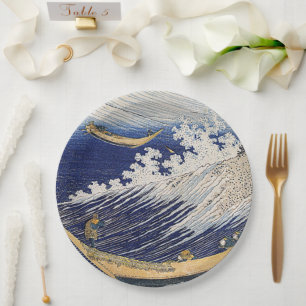 Katsushika Hokusai. Ocean waves  Paper Plates