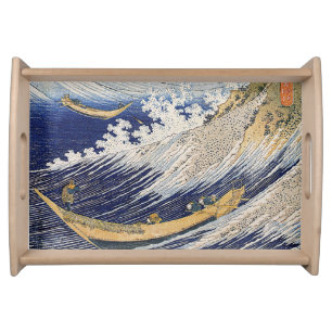 Katsushika Hokusai. Ocean waves Serving Tray