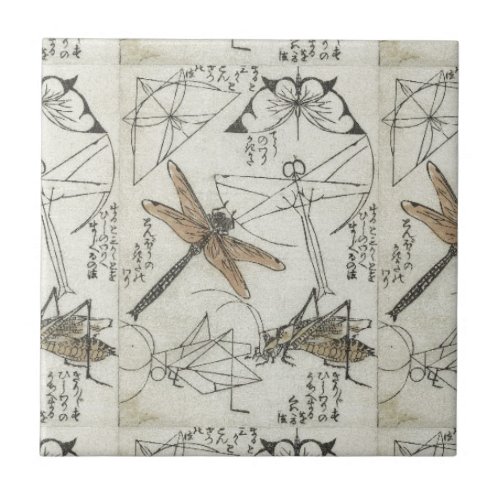 Katsushika Hokusais Insects Ceramic Tile