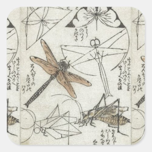 Katsushika Hokusais Insects Square Sticker