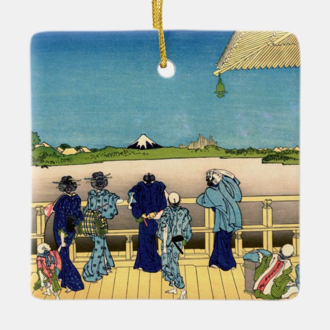 Katsushika Hokusai - Sazai hall, Temple 500 Rakan Ceramic Ornament (Front)