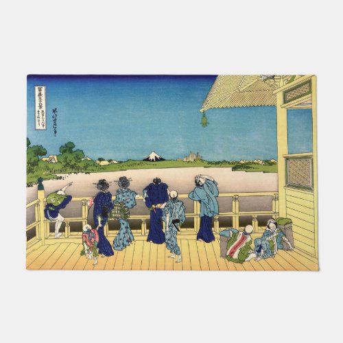Katsushika Hokusai _ Sazai hall Temple 500 Rakan Doormat