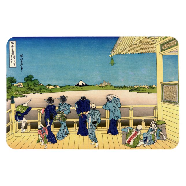 Katsushika Hokusai - Sazai hall, Temple 500 Rakan Magnet (Horizontal)