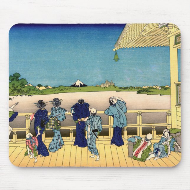Katsushika Hokusai - Sazai hall, Temple 500 Rakan Mouse Pad (Front)