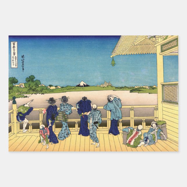 Katsushika Hokusai - Sazai hall, Temple 500 Rakan Wrapping Paper Sheets (Front)