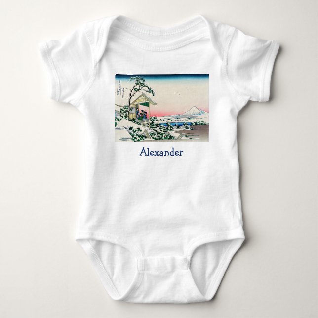 Katsushika Hokusai - Tea house at Koishikawa Baby Bodysuit (Front)