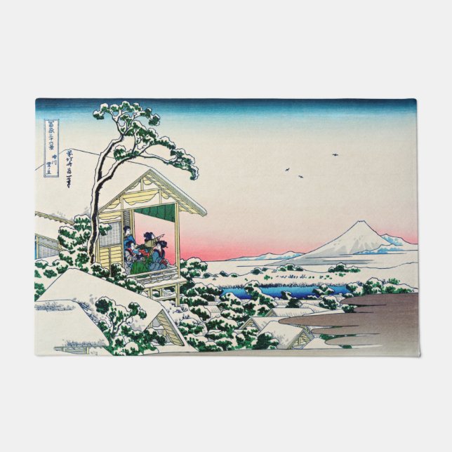 Katsushika Hokusai - Tea house at Koishikawa Doormat (Front)