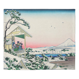 Katsushika Hokusai - Tea house at Koishikawa Duvet Cover