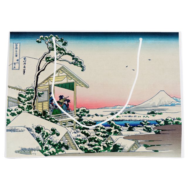 Katsushika Hokusai - Tea house at Koishikawa Large Gift Bag (Front)