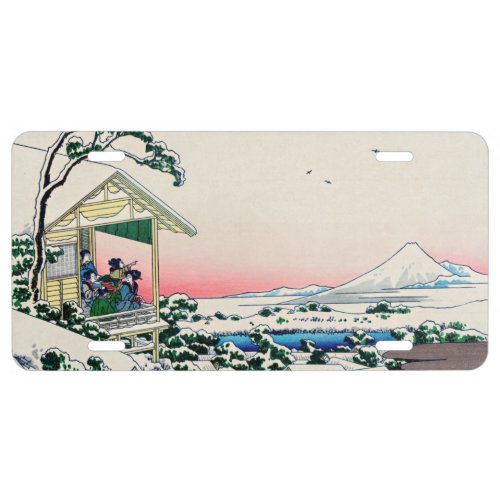 Katsushika Hokusai _ Tea house at Koishikawa License Plate