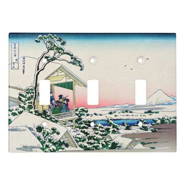 Katsushika Hokusai - Tea house at Koishikawa Light Switch Cover (Front)