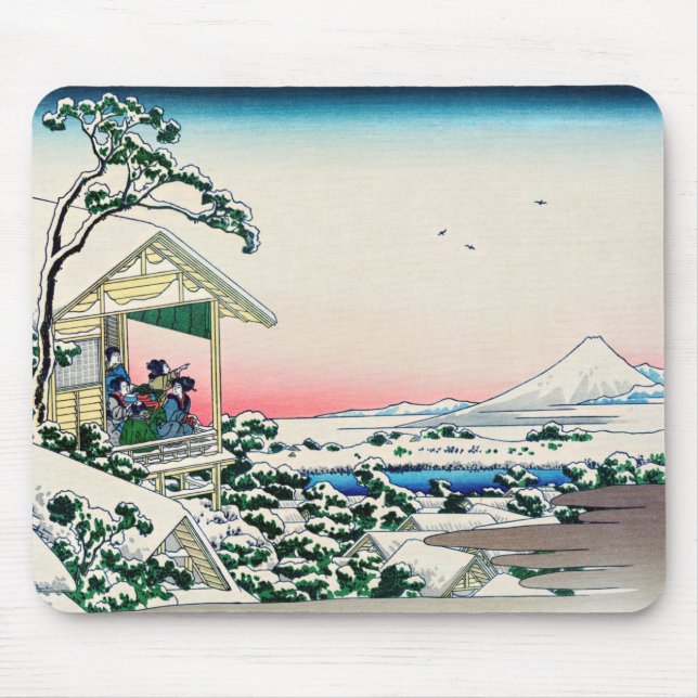 Katsushika Hokusai - Tea house at Koishikawa Mouse Pad (Front)