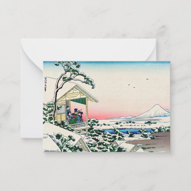 Katsushika Hokusai - Tea house at Koishikawa Note Card (Front)