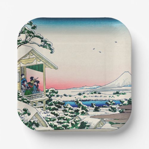 Katsushika Hokusai _ Tea house at Koishikawa Paper Plates