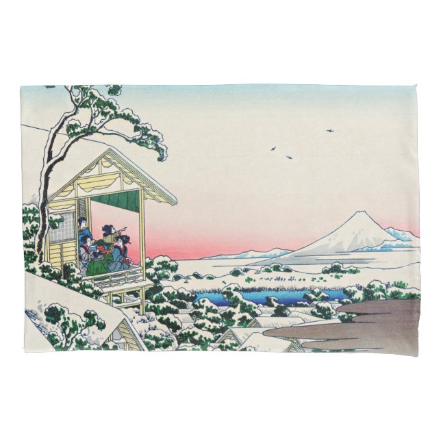 Katsushika Hokusai - Tea house at Koishikawa Pillow Case (Front)