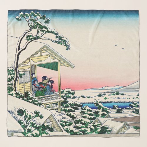Katsushika Hokusai _ Tea house at Koishikawa Scarf