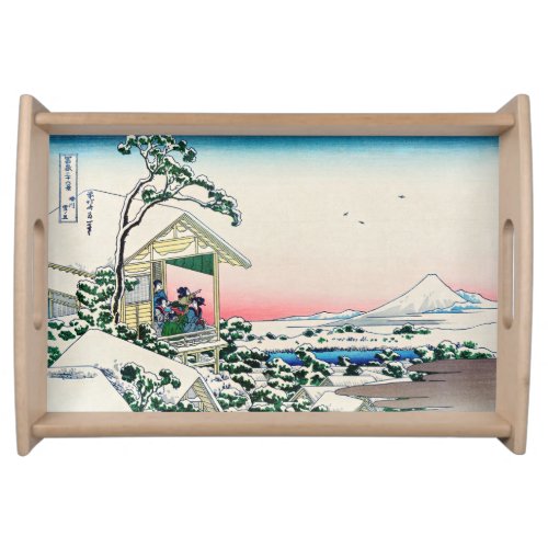 Katsushika Hokusai _ Tea house at Koishikawa Serving Tray