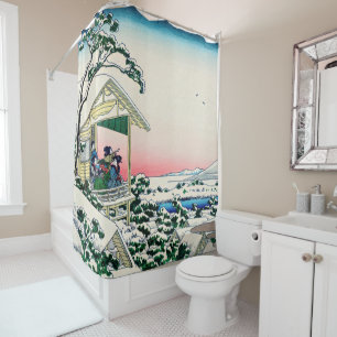 Katsushika Hokusai - Tea house at Koishikawa Shower Curtain