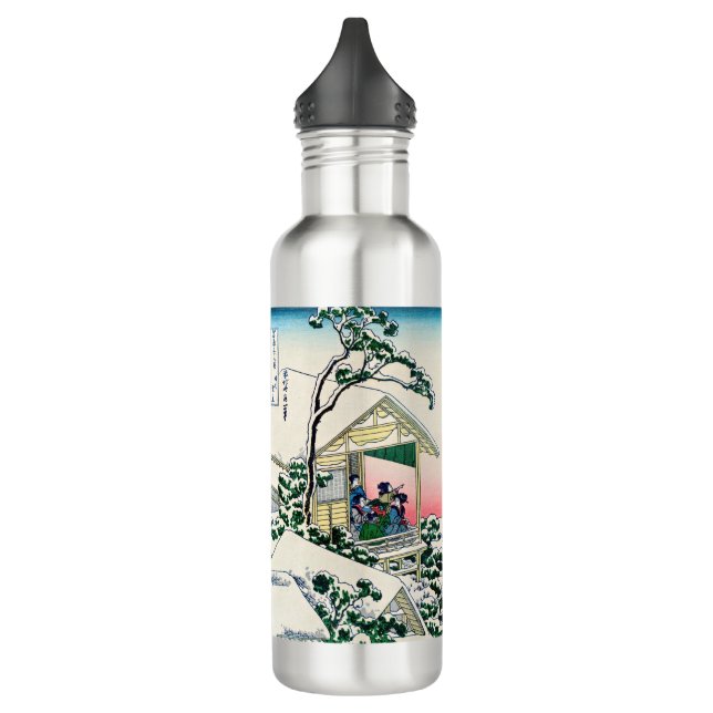 Katsushika Hokusai - Tea house at Koishikawa Stainless Steel Water Bottle (Left)