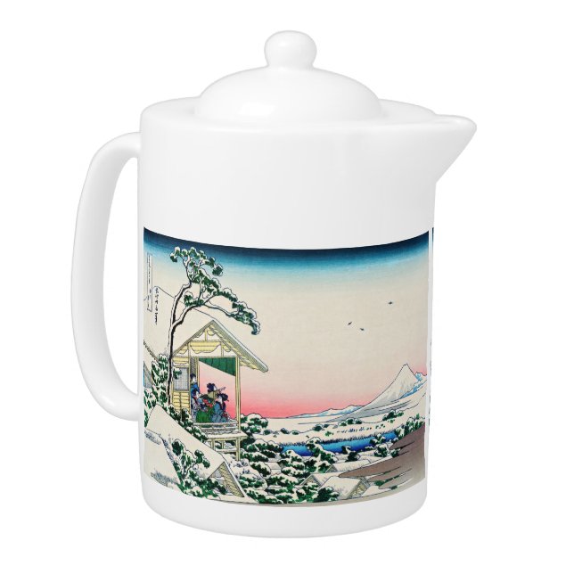 Katsushika Hokusai - Tea house at Koishikawa Teapot (Left)