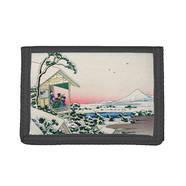 Katsushika Hokusai - Tea house at Koishikawa Trifold Wallet (Front)