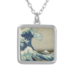 Katsushika Hokusai: The Great Wave at Kanagawa Silver Plated Necklace