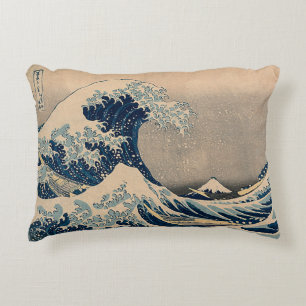 Katsushika Hokusai. The Great Wave off Kanagawa Accent Pillow