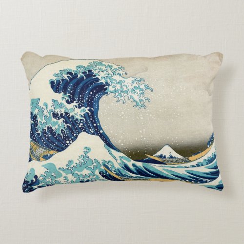 Katsushika Hokusai _ The Great Wave off Kanagawa Accent Pillow