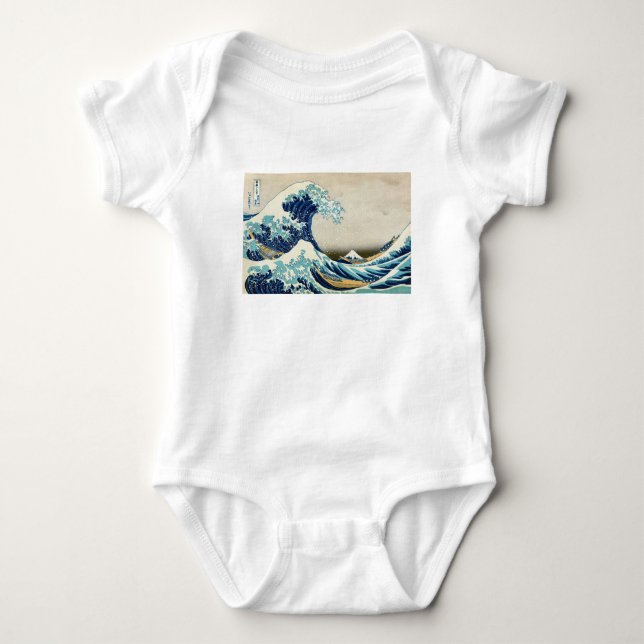 Katsushika Hokusai - The Great Wave off Kanagawa Baby Bodysuit (Front)